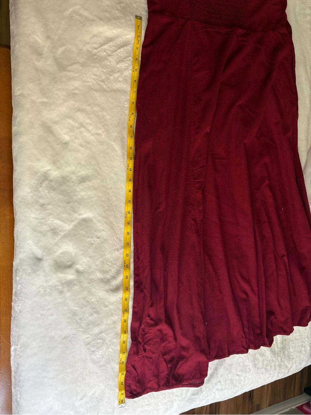 American Threads Burgundy Ruffled V-Neck Midi Dress - Picture 11 of 12
